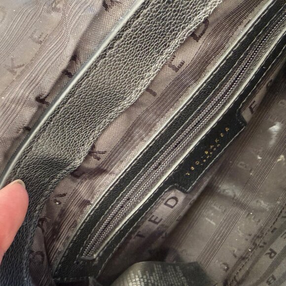 Ted Baker AMALI Black Leather Round Bag with Crossbody strap - Picture 9 of 10